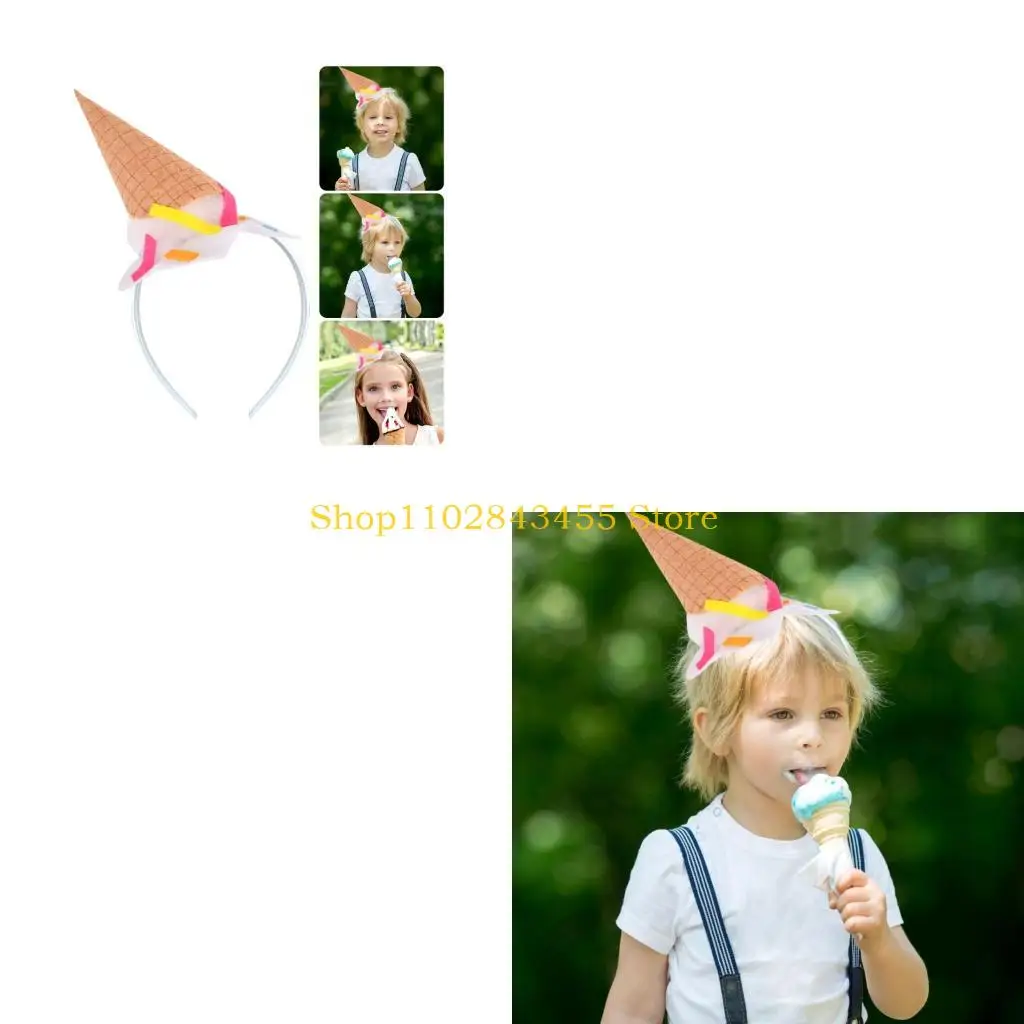 49MC Stylish Soft Dessert Cone Headpiece Props For Parades Trucks Photo Booths