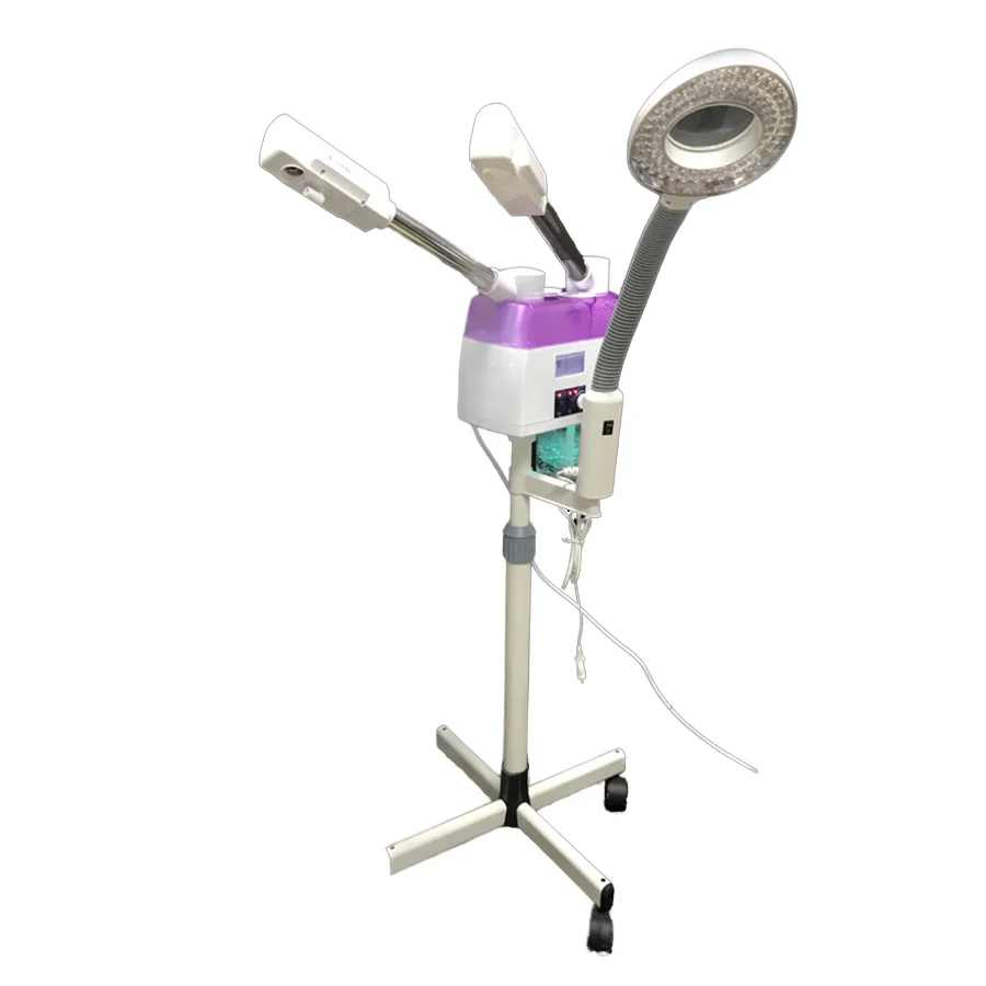

STLFProfessional 3-in-1 Hot Mist Facial Steamer Machine Black 8X Magnifying Lamp Ozone Deep Cleansing Electric Face Care For Sal