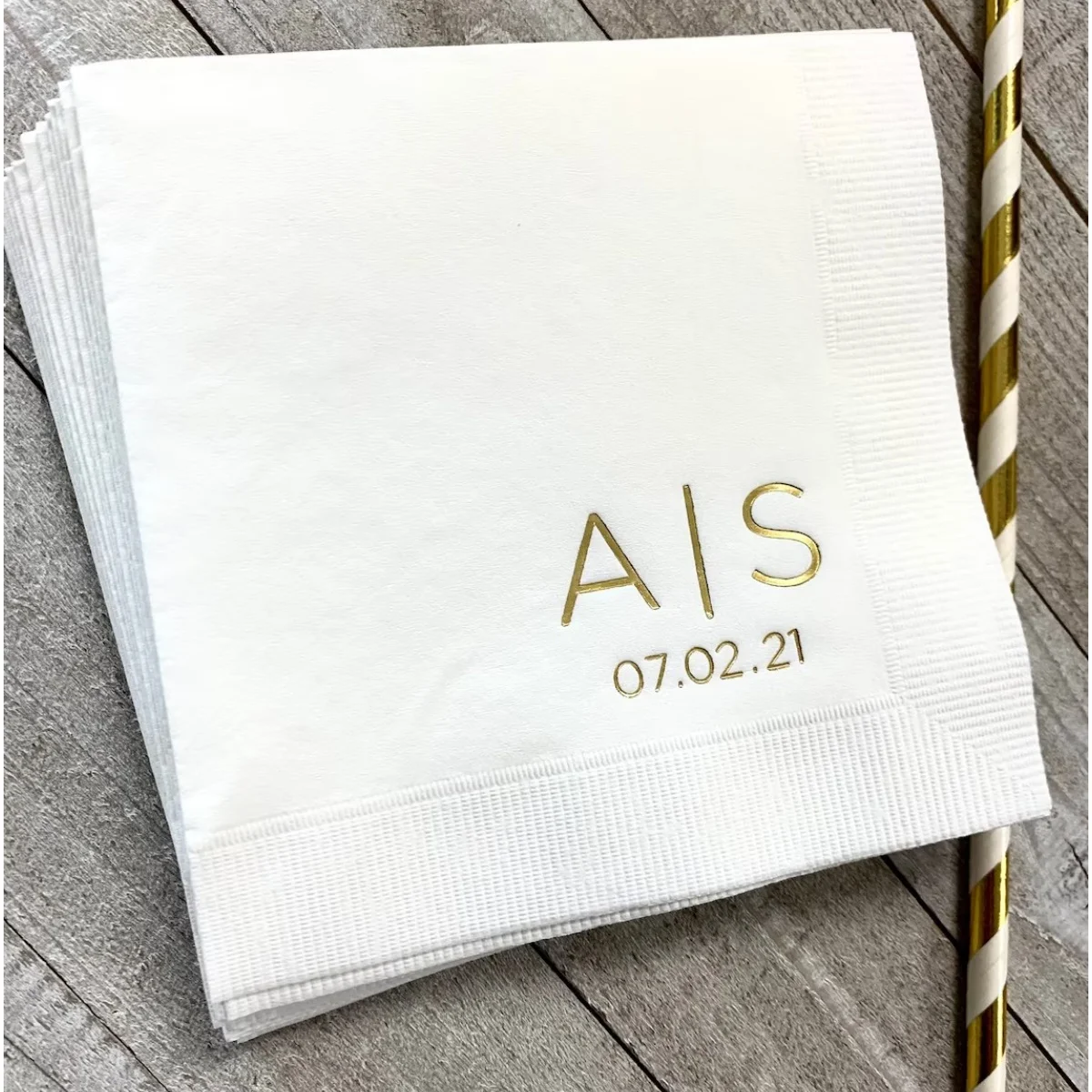 

50pcs Personalized Napkins Personalized Napkins Wedding Anniversary Engagement Printed Custom Monogram Cocktail Beverage Luncheo