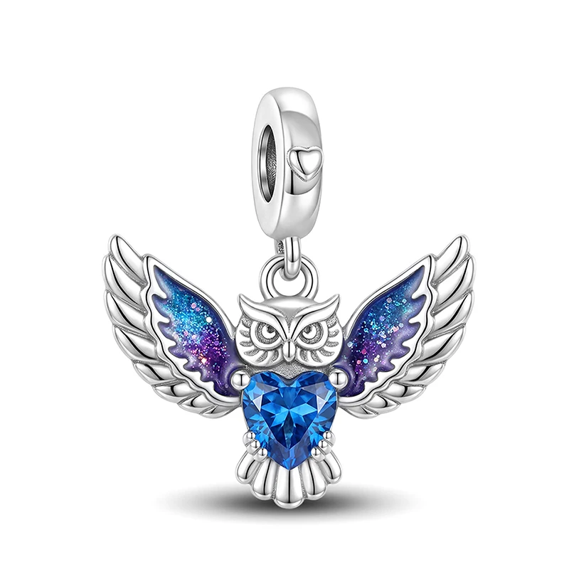 925 Sterling Silver Unicorn Owl Exquisite Phoenix Wings Series Charm Pendant for Bracelets DIY Women's High Quality Fine Jewelry