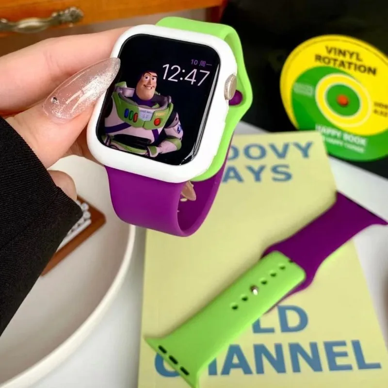 Disney Buzz Lightyear Silicone Band for Apple Watch 9 8 7 6 5 4 3SE Strap for iWatch 49mm 45mm 41mm 40mm 44mm 38/42mm Watch Band