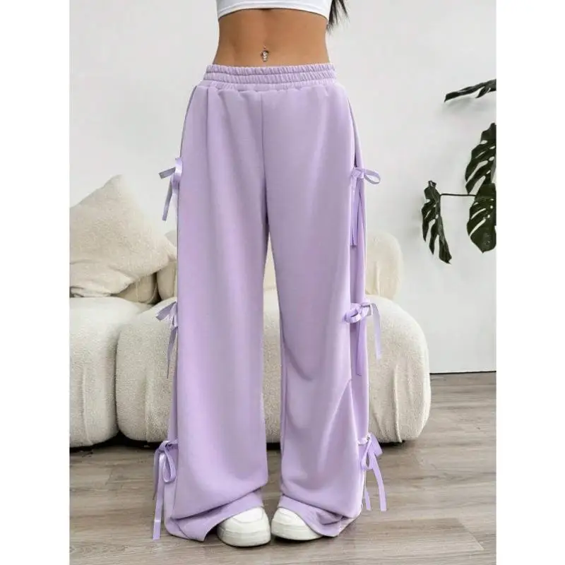 スイートピンクノットDストリングカジュアルパンツN 9023 Sleクロスボーダーサマーレジャーパンツ女性用