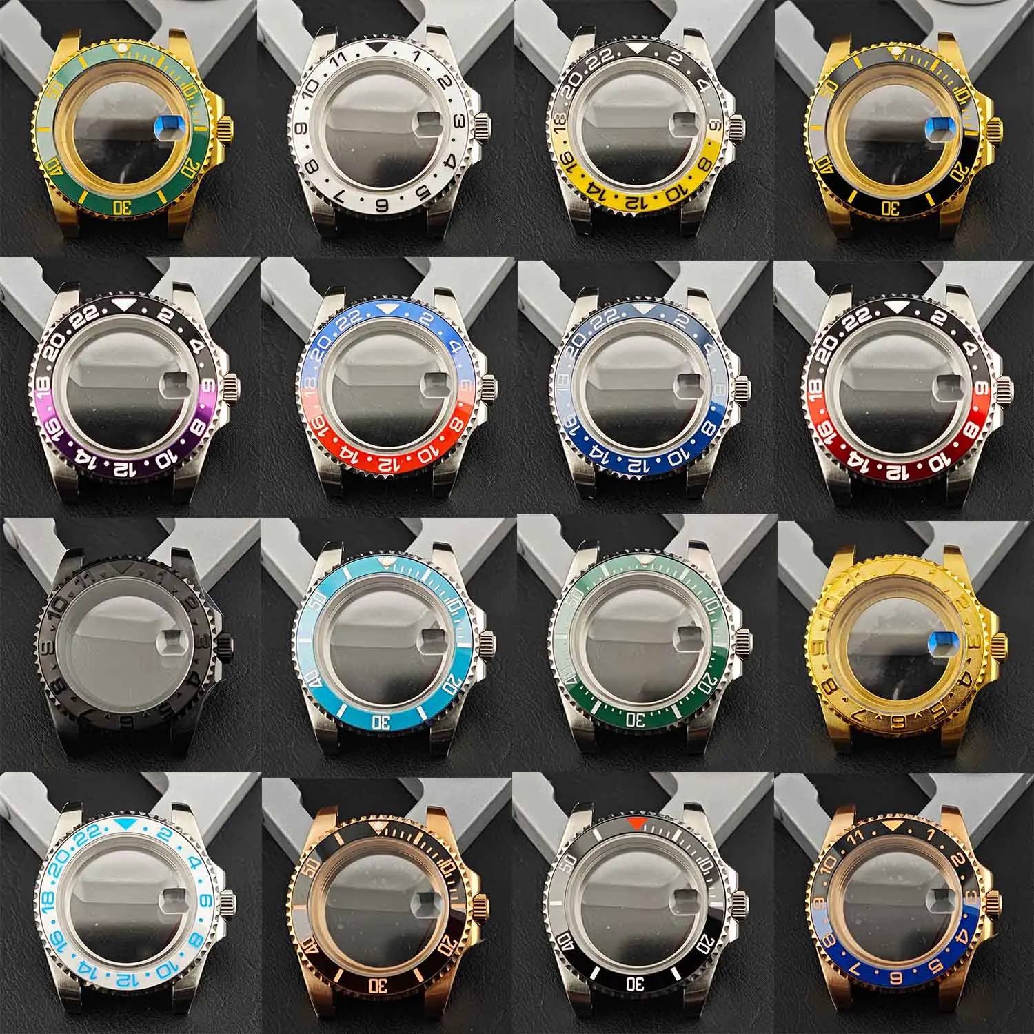 41mm Unidirectional rotation Stainless Steel Case With Sapphire Crystal Glass Suitable For NH35/NH36 Movement Replacement Access