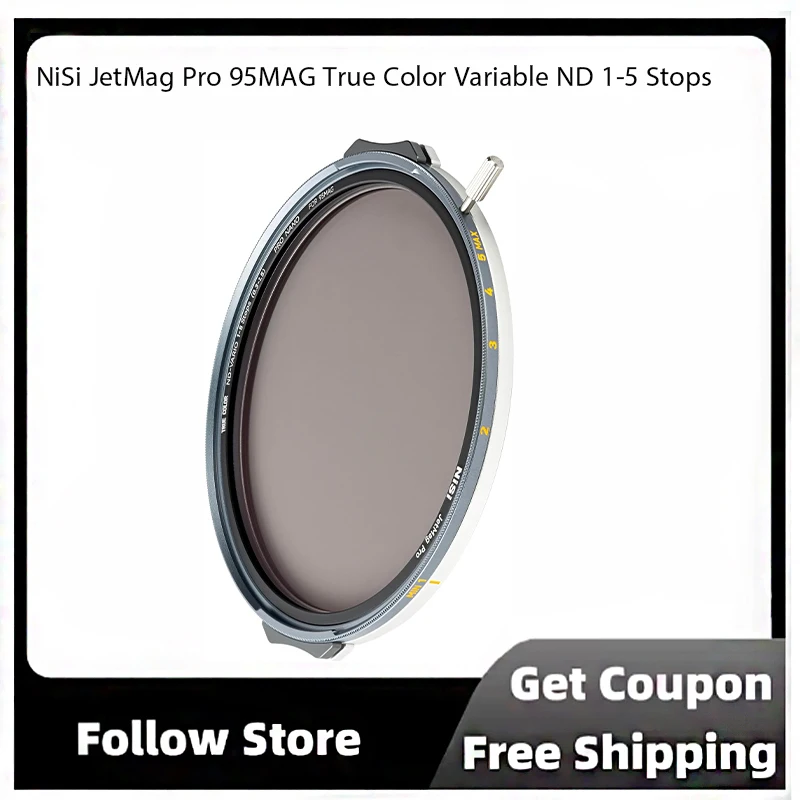 

NiSi JetMag Pro 95MAG True Color Variable ND 1-5 Stops - Magnetic Adjustable Neutral Density Filter, Adapter Required
