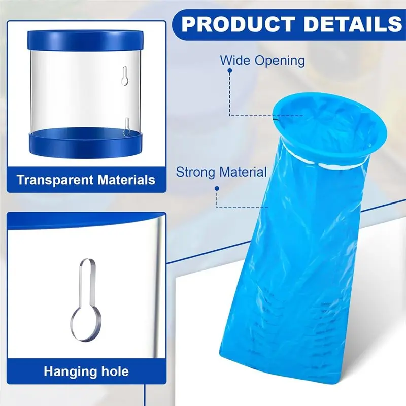 AA20-Vomit Bag Dispenser With Emesis Bags, Easy To Refill, Wall Mount, 25Bags For Vomit, Emesis, Car Sickness, Travel, Kids