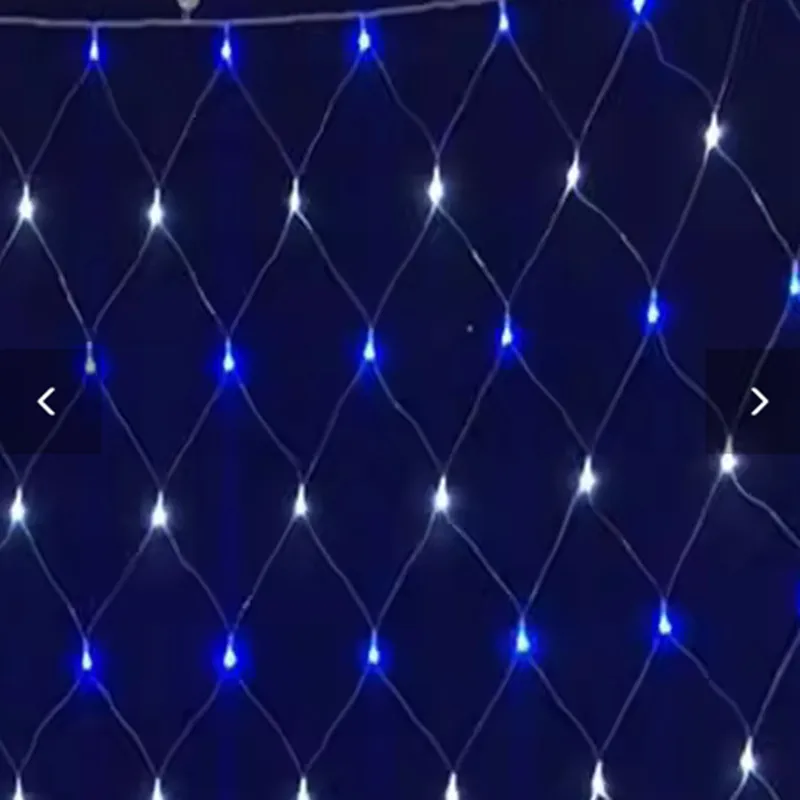 MEMEOKON Room Decor White With Blue Lights 3x2M 6x4M Led Net Mesh String Lights Outdoor Garden Christmas Wedding Party Curtain