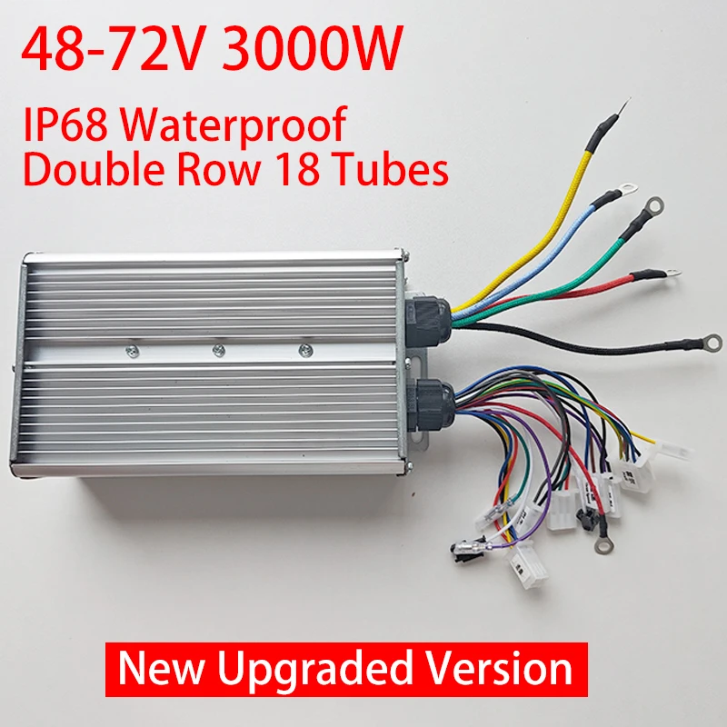 48V 60V 64V 72V 3000W Brushless Double Row 18Tube Controller IP68 Waterproof Level Used For Brushless Dc Electric Bicycle