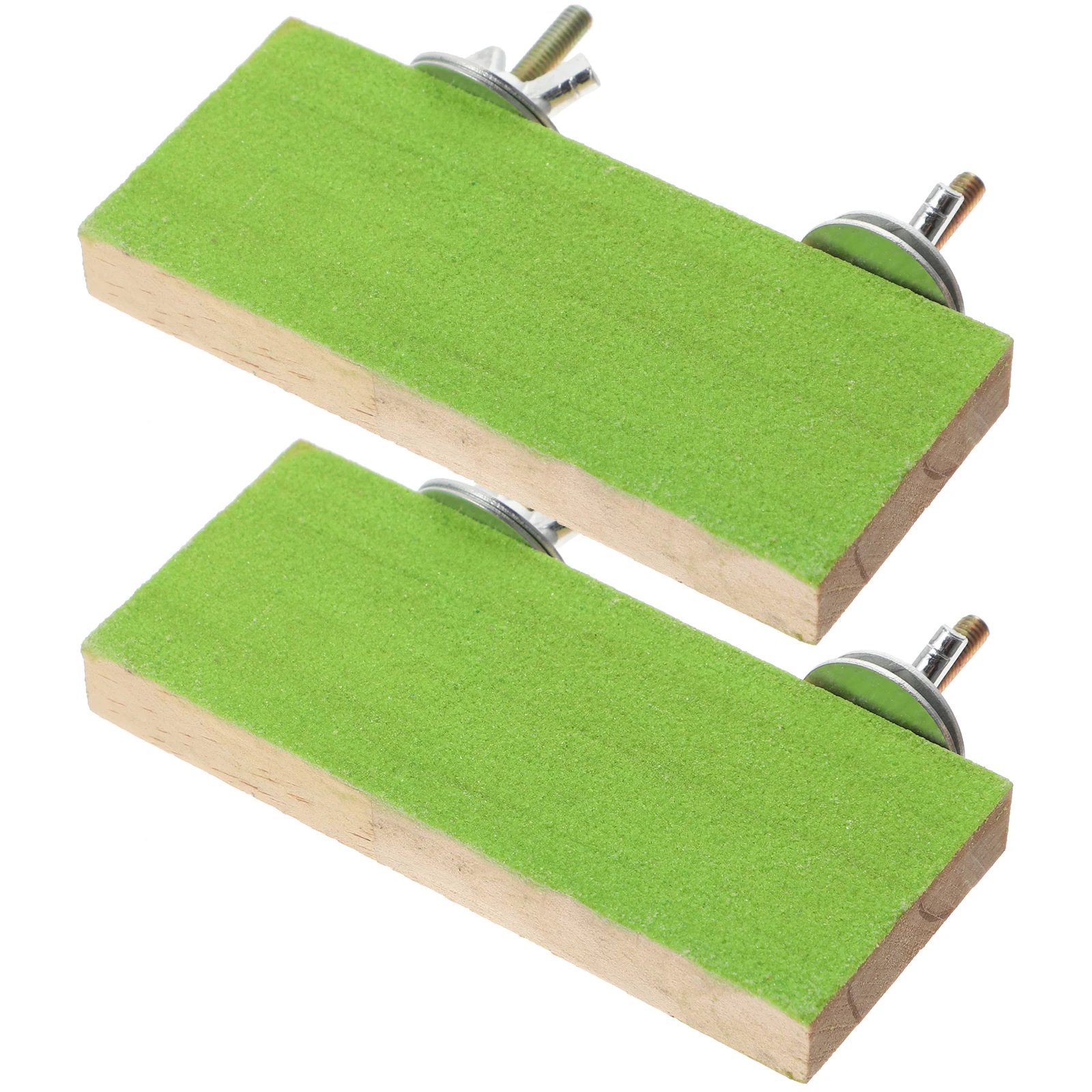 2pcs Rectangular Durable Wooden Bird Platform Wear-Resistant Parrot Stand Decorative Bird Cage Accessories For Cockatiels