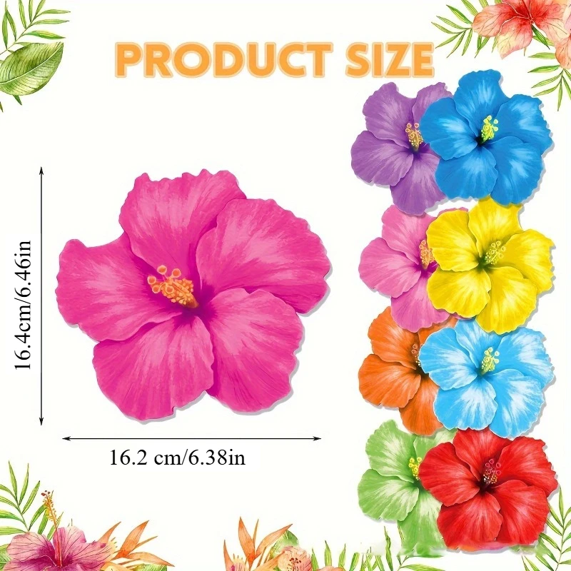 Pack of 1/2/3/4/5/6 Pieces, Hawaiian Yellow Cauliflower Paper Mat, Disposable Party Mat, Hawaiian Style Specialty