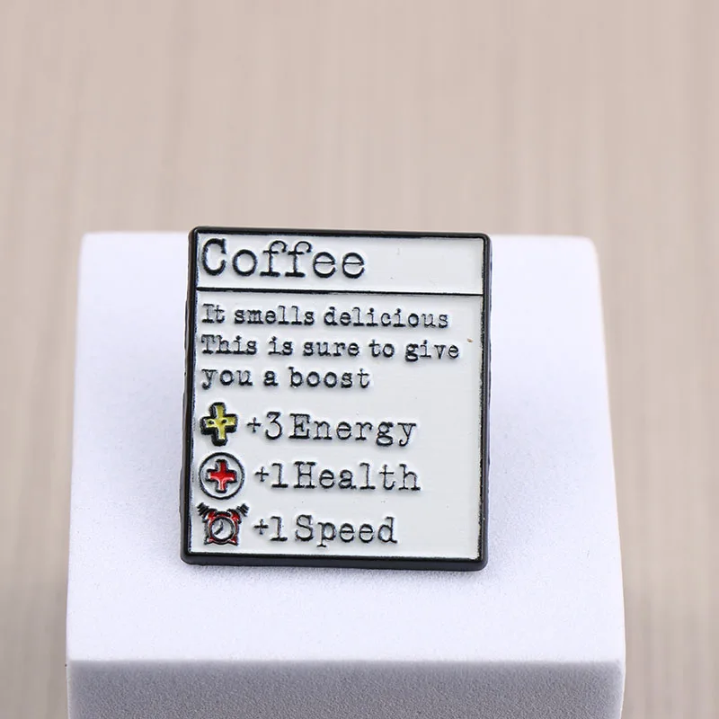 Fun font  Coffee - themed Enamel Pin. A must - have for those into coffee culture.  Suitable as a gift for relatives and friends