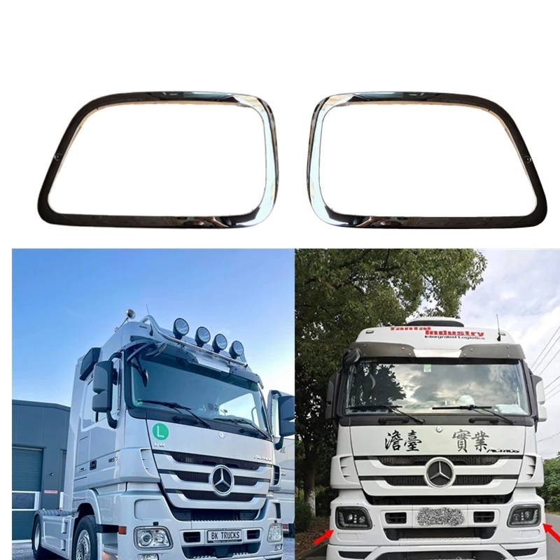 1pair LH RH Truck Headlight Trim Frame Truck Head Lamp Case For Mercedes Benz Actros Mp3 Truck oem 9438260359 9438260259