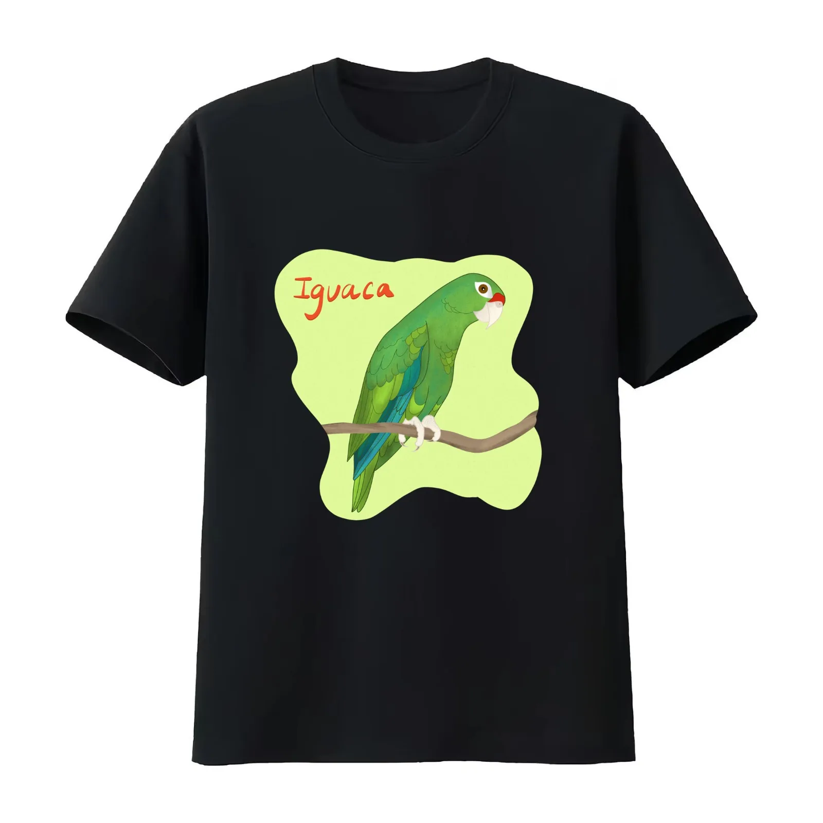 Iguaca (Puerto Rican Parrot) T-Shirt Summer Casual Cotton Tee Oversized Streetwear Tops Vintage Graphic Print 100% Cotton
