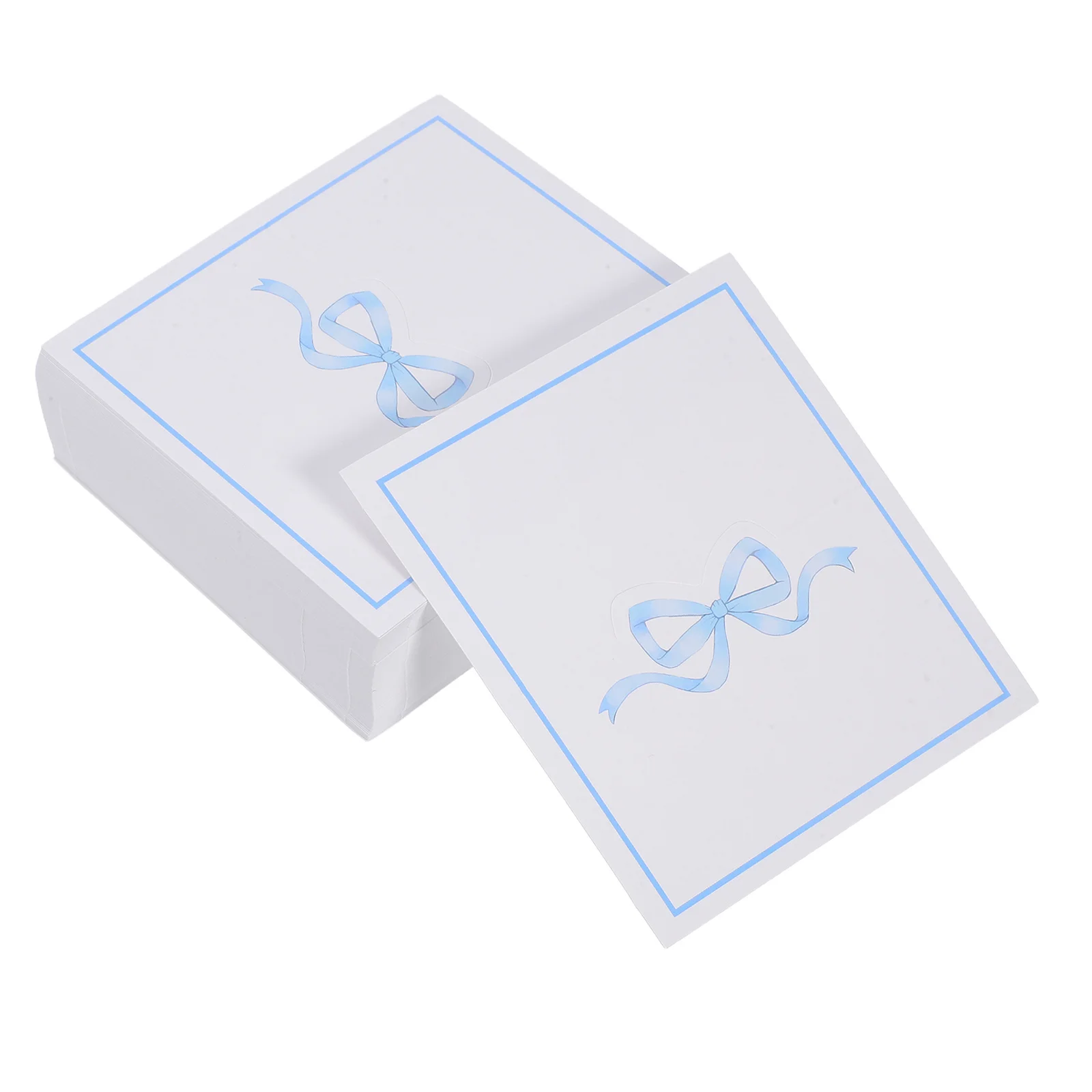 

100Pcs Table Name Cards Bowknot Scalloped Edge Blank Greeting Place Cards for Wedding Birthday Party Seating