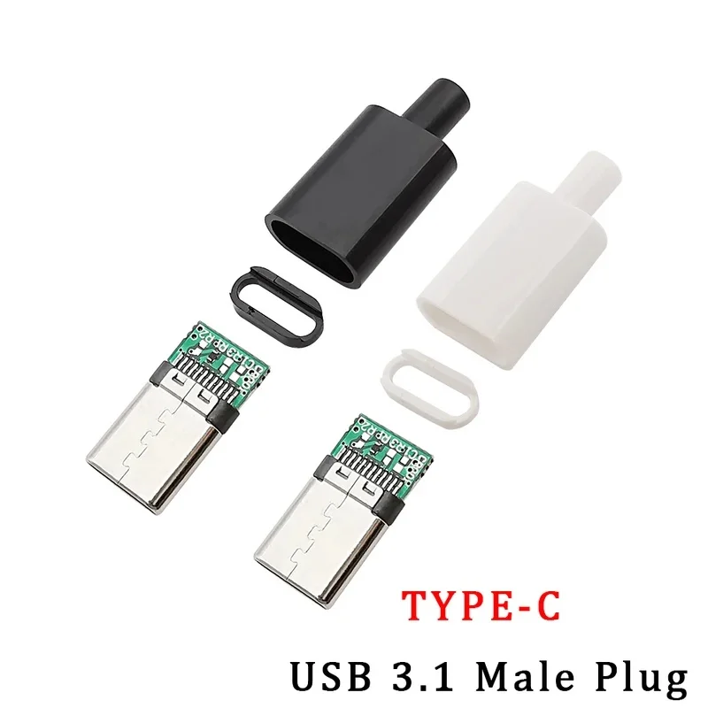 5Pcs Type-C USB 3.1 Male Plug Welding Connector Type C Plug Jack Tail Charging Interface DIY Data Line Accessories