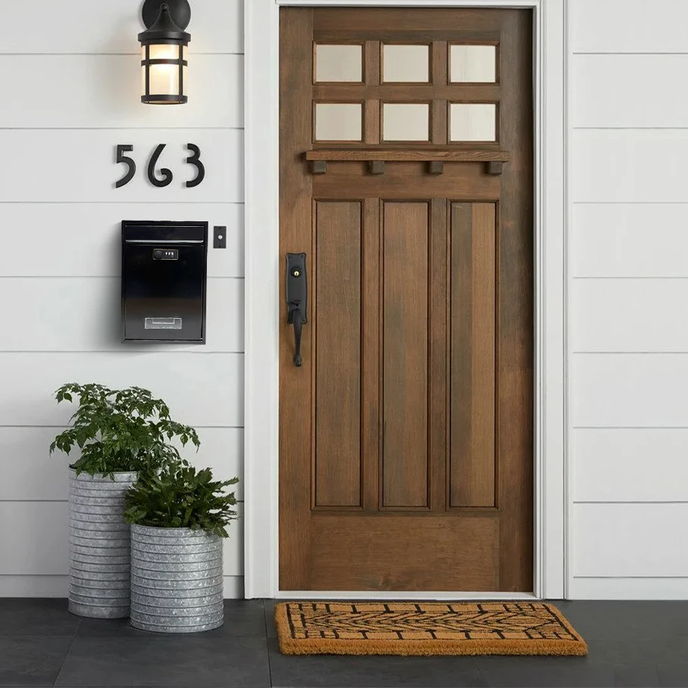 

Modern Wall Mailbox Rainproof Stainless Steel Mailbox for After Hours Deposits Key and Letter Drop