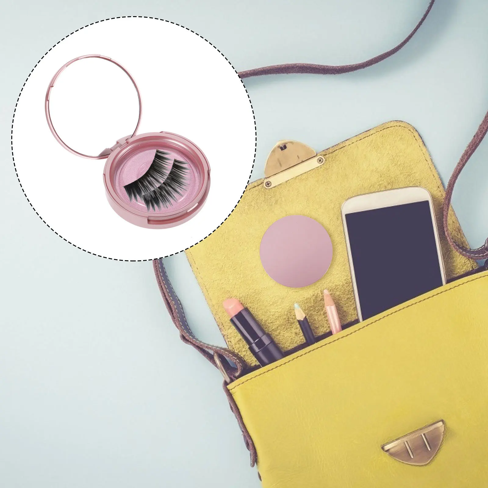 6Sets False Eyelash Storage Case Smooth Closing Lid Eyelash Box Set Portable Size for Travel Daily Makeup Routine Empty Lash