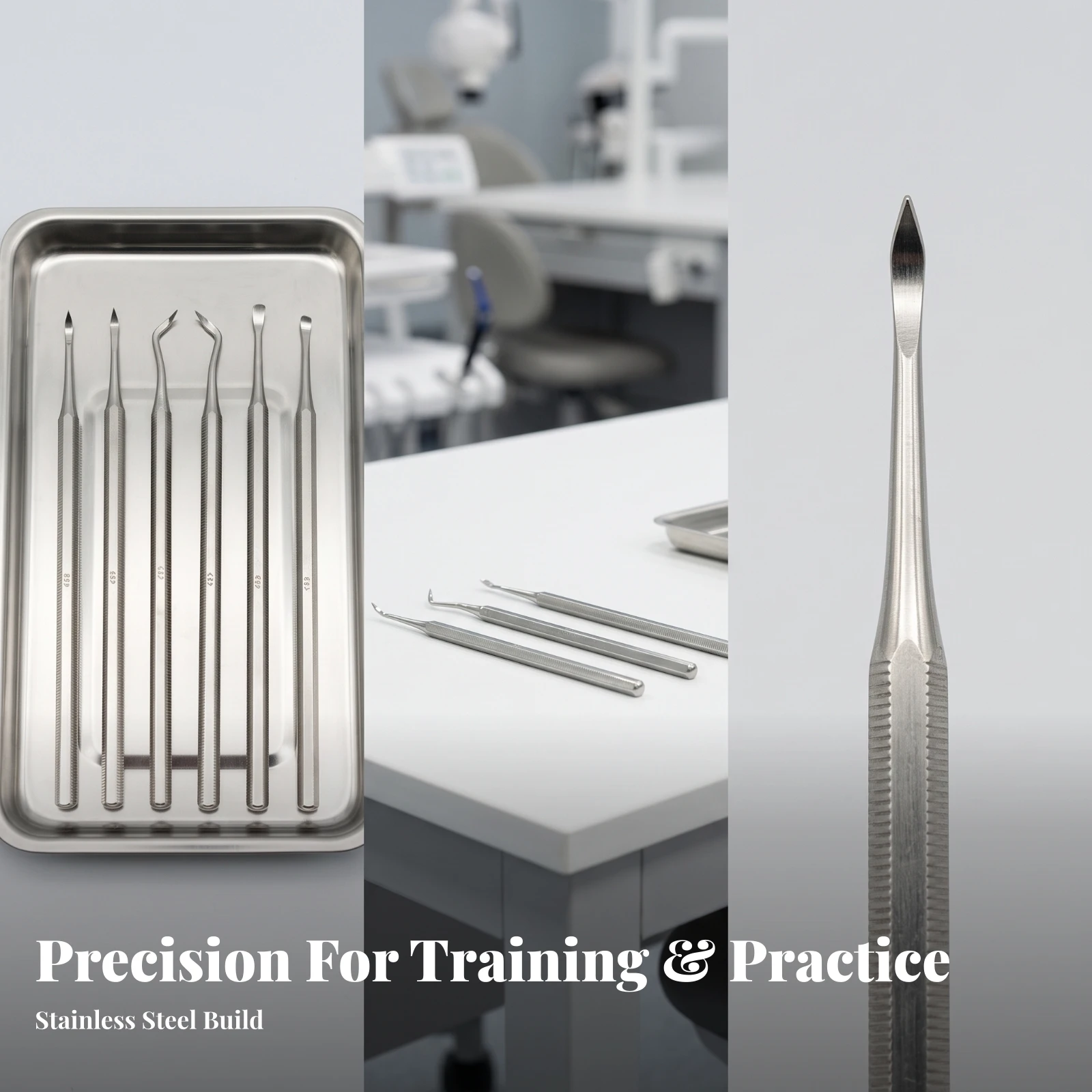 6 Pieces Oral Hand Scaler Slim Oral Scaler with Textured Grip Instrument Precision Polished for Students