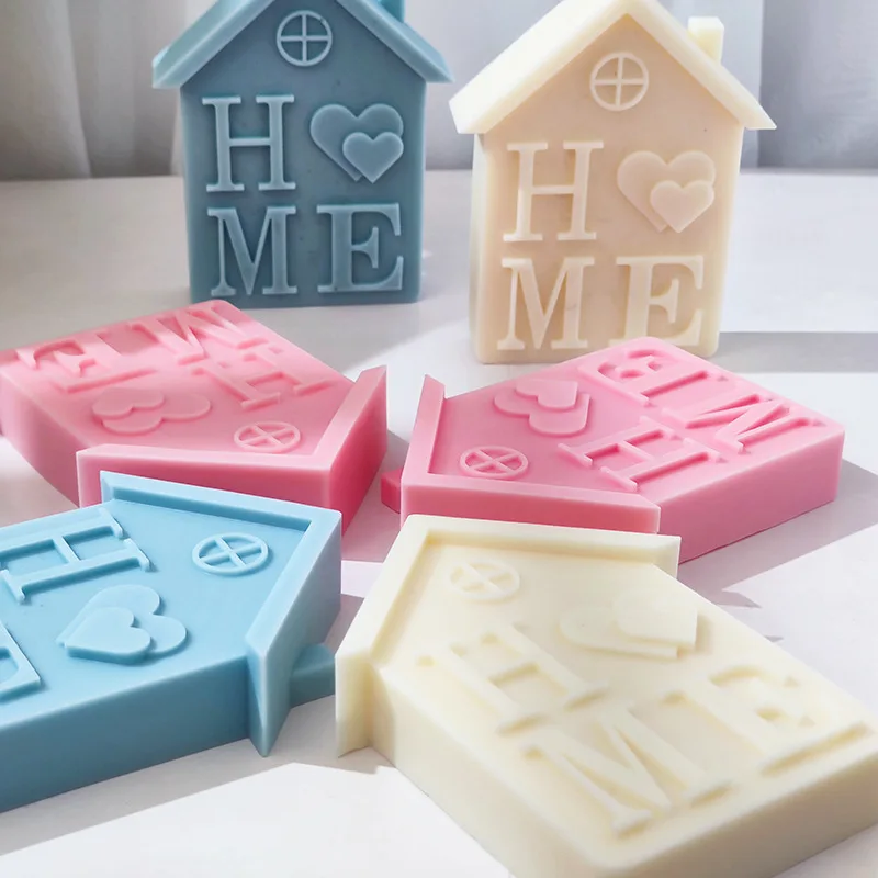 Large DIY Home House Candle Silicone Mold Love House Shape Cake Chocolate Silicone Mold Aromatherapy Candle Mold Home Decoration