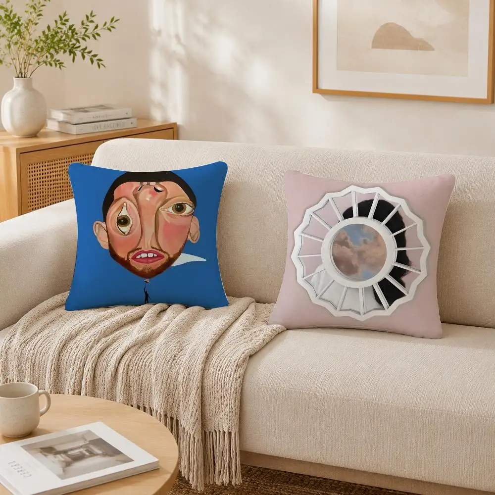 Popular Singer M-Mac Miller Cushion Cover Plush Decorative Pillow Case With Hidden Zipper Cutecore Room Decor For Home