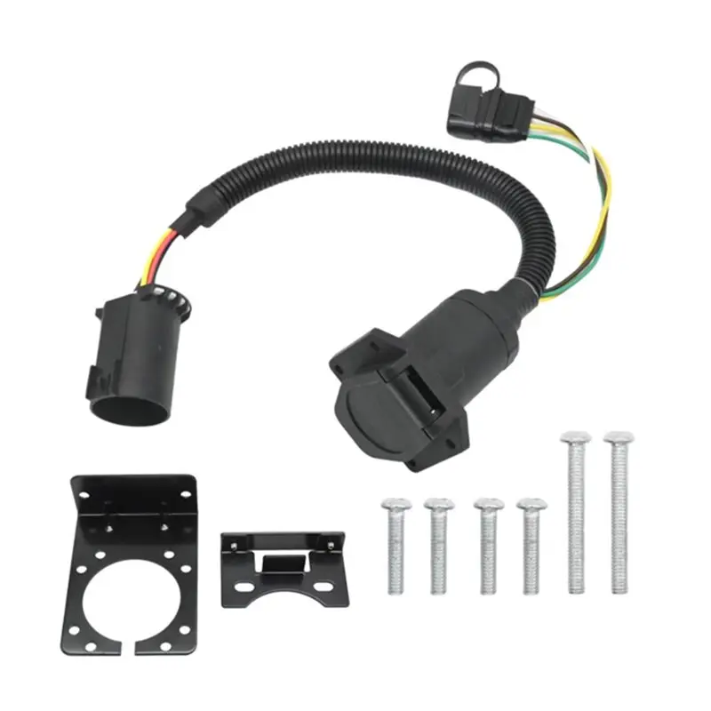 For DODGE For FORD Ram 1500 2500 7 Way Blade And 4 Way Flat Trailer Wiring Adapter Works With 7 Pin USCAR Tow