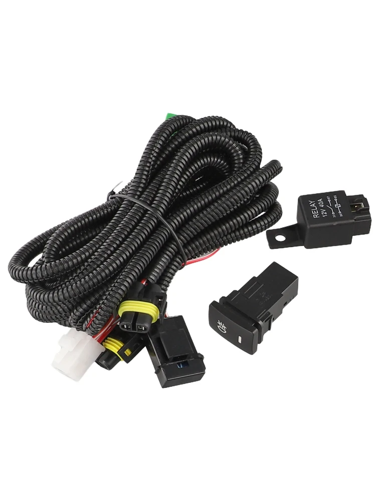 

H11 Fog Lights Wiring Harness Socket With LED Indicator Switches Automotive Relay For Toyota Cars Lights Wire