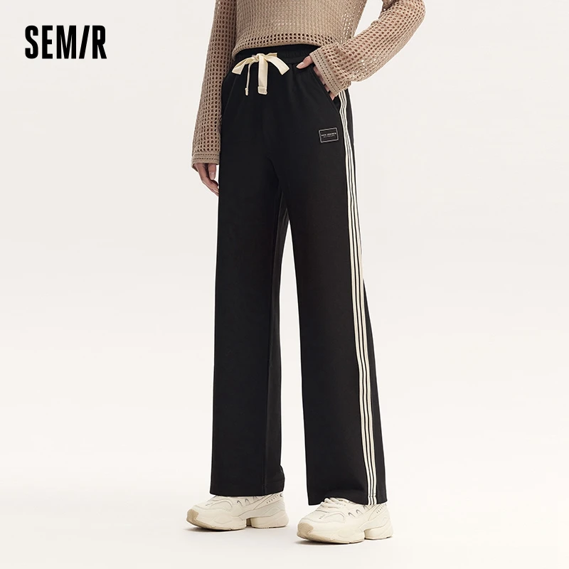 Semir Casual Pants Women Color-Blocked Straight Pants Leg-Lengthening And Simple Trendy Summer Textured Long Pants