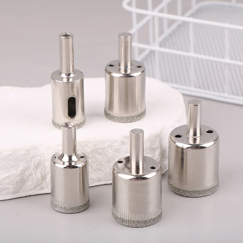 15pcs/set Diamond Coated Hole Saw Drill Bit Cutter Core Shaft Tool Kit Glass Marble