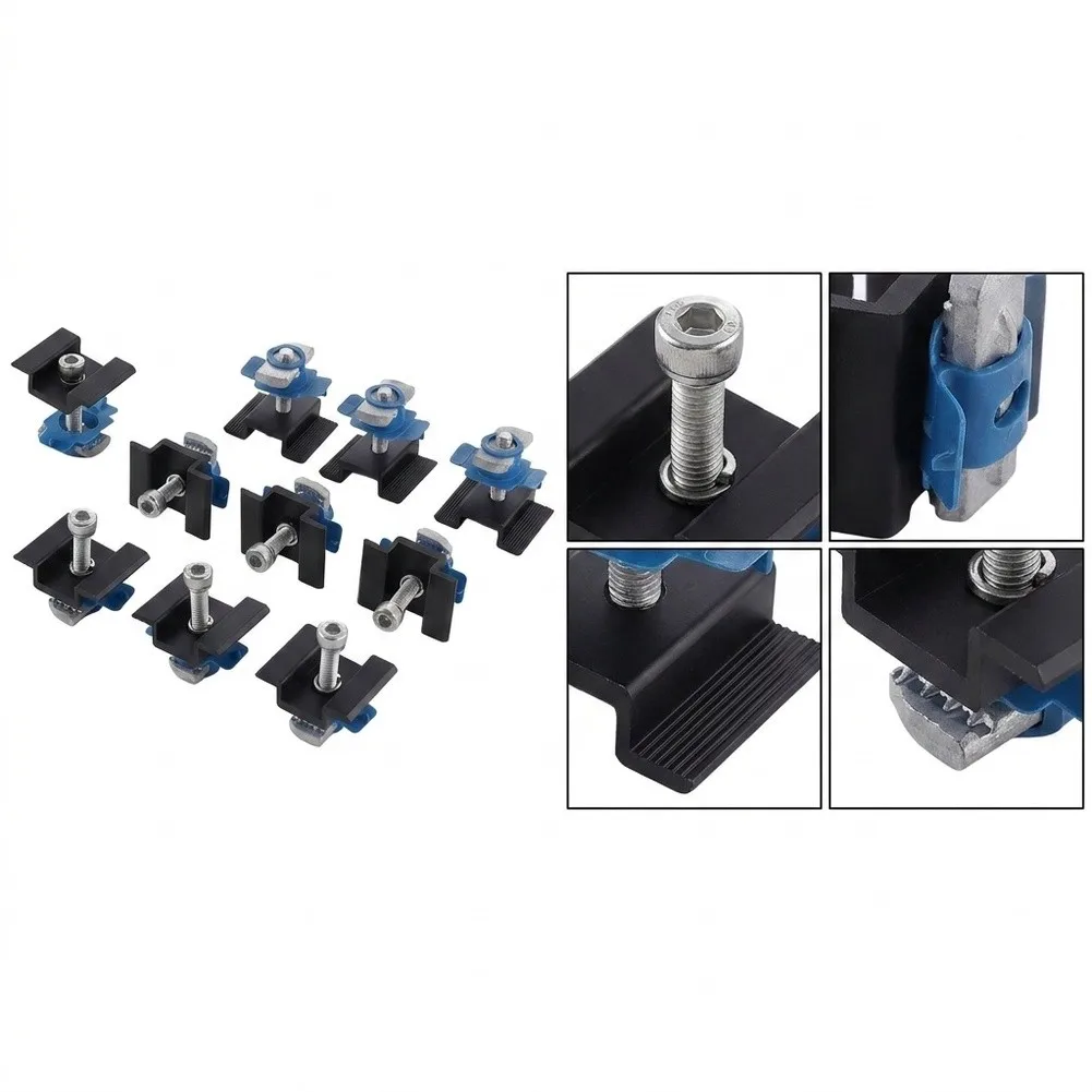 10pcs Outdoor Rated Photovoltaic Mounting Brackets for Metal Roof Flat Roof for rv Campervan and Marine Environments