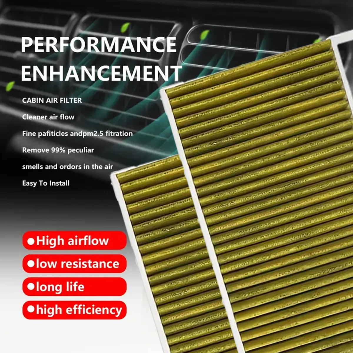 Car Cabin Air Conditioning Filter Use Activated Carbon Dual Effect Filter Suitable For Tesla Model 3 Model Y Cabin Air Filter