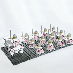 13pcs Teutonic Roman Templaer Knights Hospitaller Spartacus Army Solider Minifig Building Block Toys for Kids