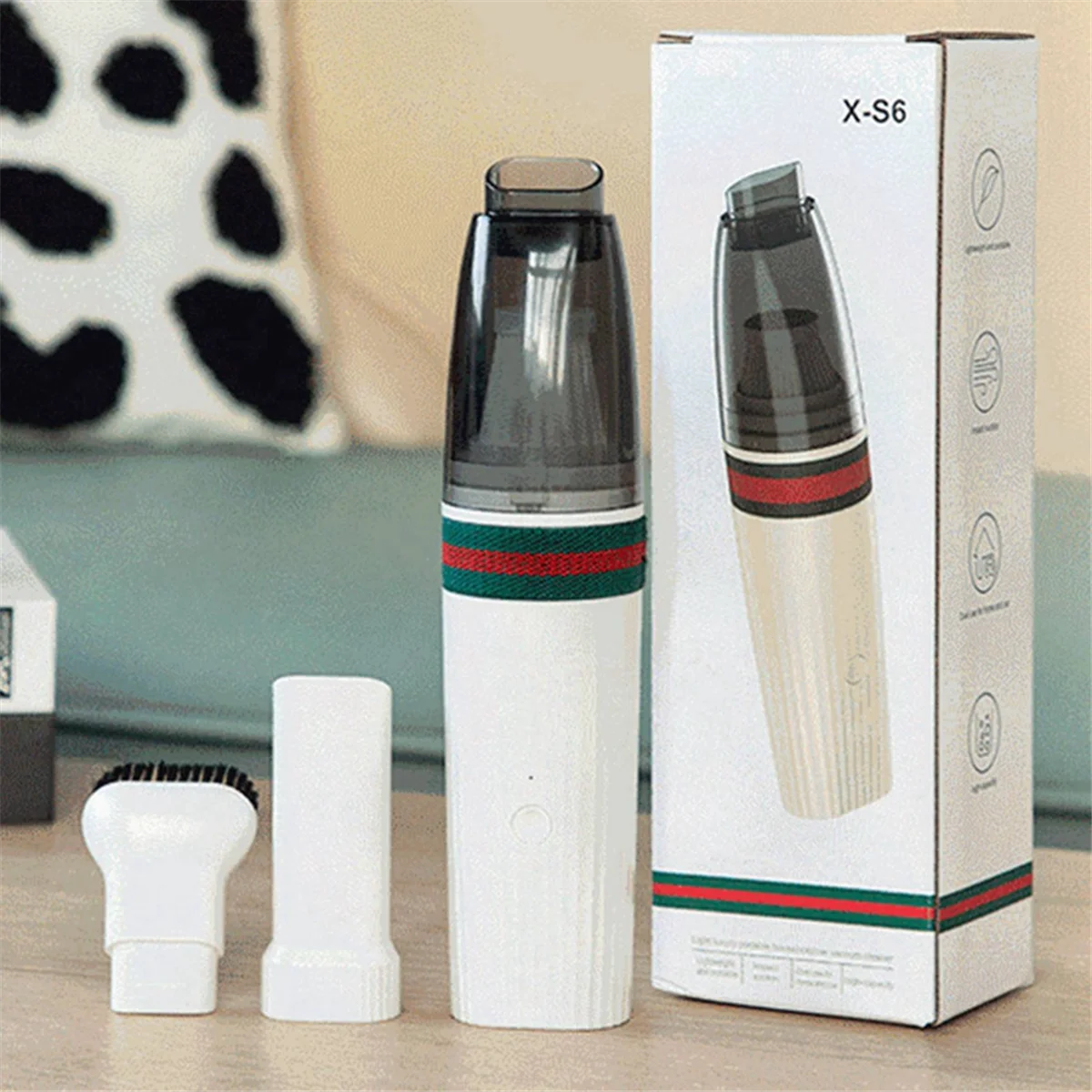 Ручной пылесос беспроводной перезаряжаемый мини-пылесос для домашней и автомобильной уборки (черный)