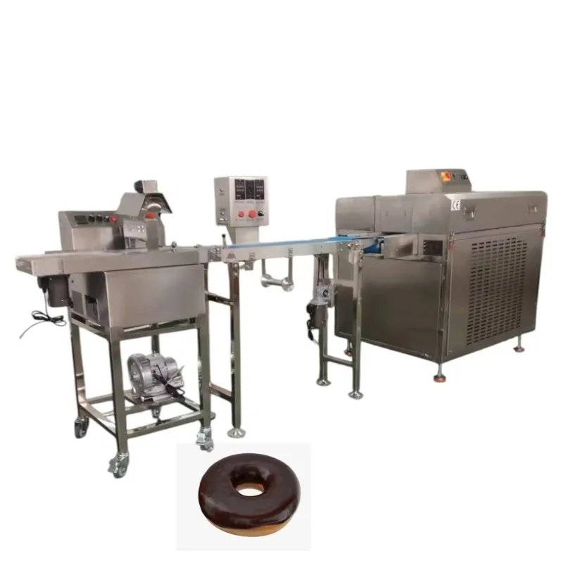Industrial Chocolate Enrobing Machine Complete Production Line With Cooling Tunnel For Snack Candy Biscuit Customized