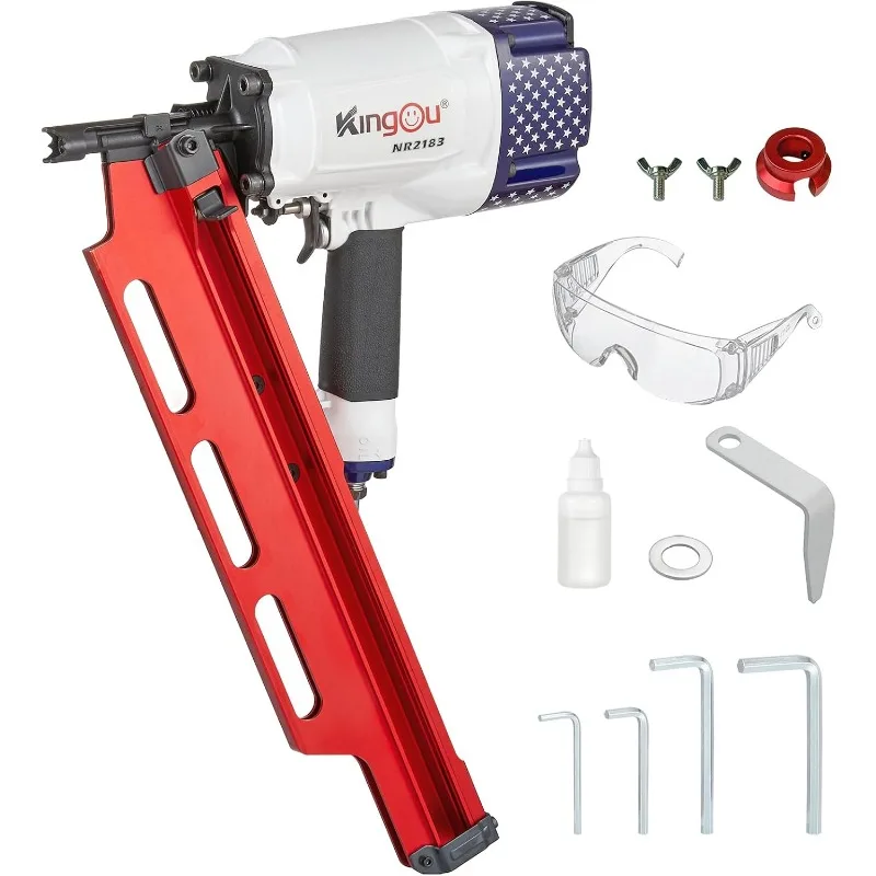Style NR2183 21 Degree Aluminum Magazine Framing Nailer, Pneumatic Framing nail gun, 2-Inch up to 3-1/4-Inch Pla