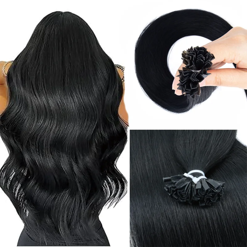 K Tip V Tip Hair Extensions Human Hair Keratin Hot Fusion Italy Keratin Glue Machine Remy Soft Texture for Women Add Volume