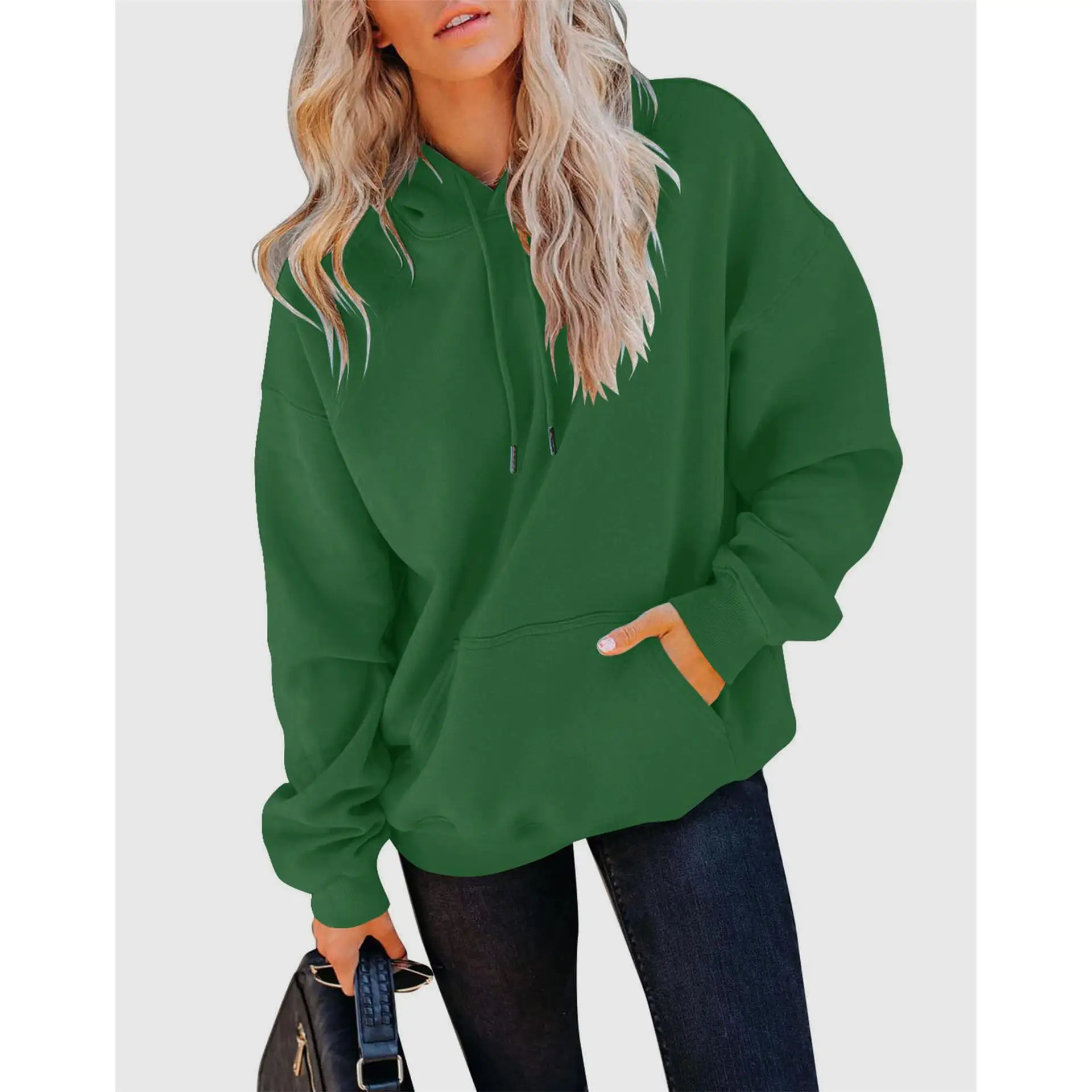 Women's Long Sve Hooded Sweatirt with kets Casual Comfortable Hoodie for Autumn Winter Faion Streetwear