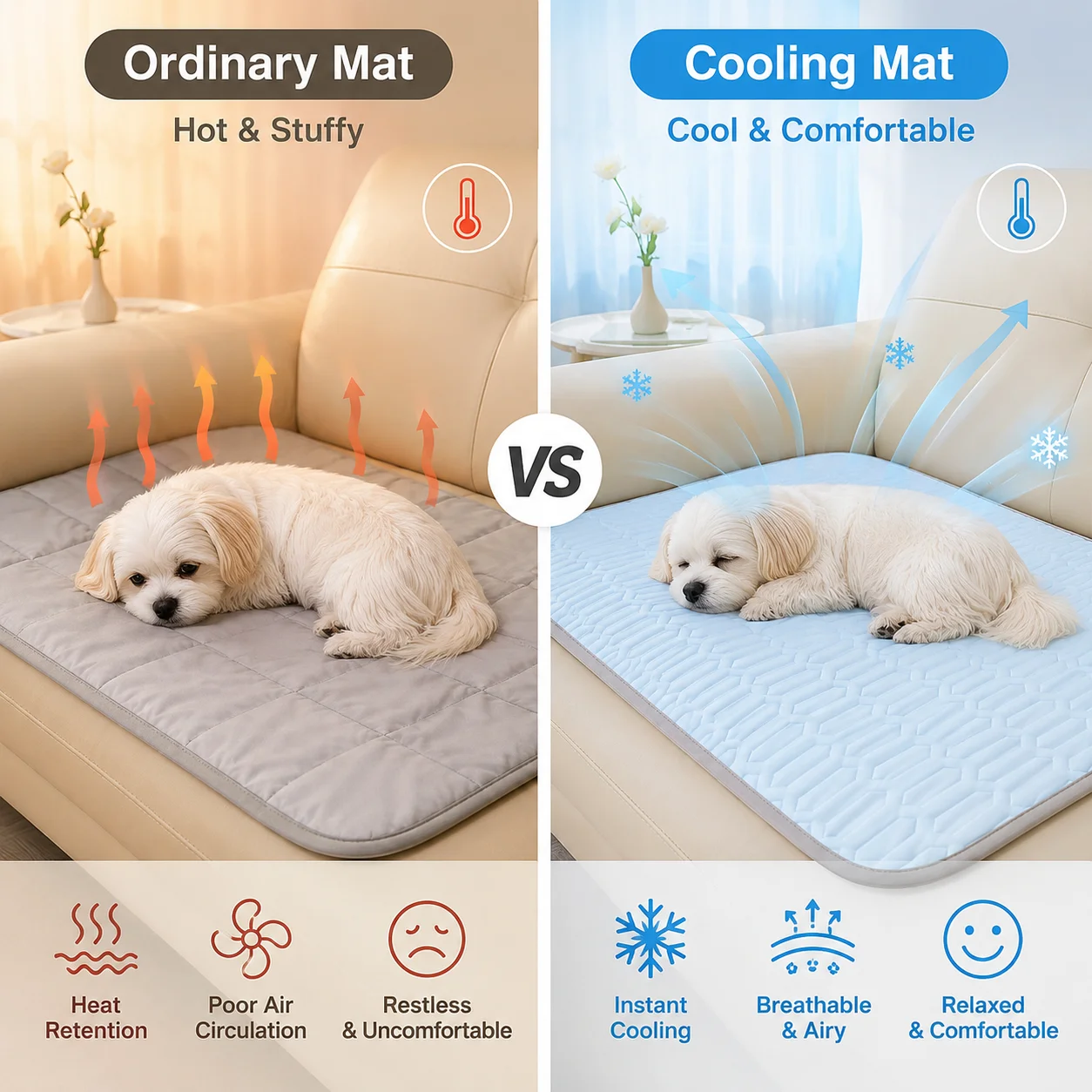 Ice Silk Cooling Pet Mat Summer Dog Cat Cooling Pad Breathable Soft Sleeping Blanket Anti-Heat Pet Bed Cushion for Small Medium - view 5