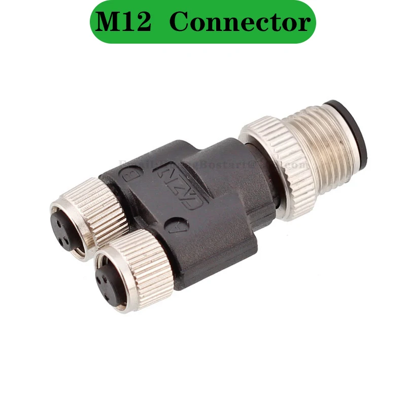 Male M12 to Female M8 3 4 5 6 8 Pins Adapter Y I Shape A B D Coding Connectors Splitter Plastic Waterproof IP67 Plug