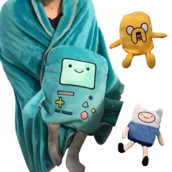 Ins Hot Finn Jake Pillow With Blanket High Quality Cushion Plush Toys Soft Stuffed Animal School Office Nap Pillow Gift For Kids
