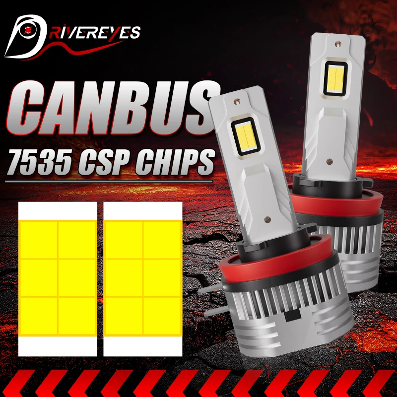 

Car Lights 2X H11B LED Auto Headlight Bulb 7535 CSP Chips 6000K 12V For Hyundai Kia SsangYong Jens Daewoo Renault Samsung Spiran