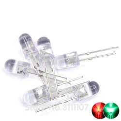 50PCS/LOT LED 5MM Bi-Color Clear Red/Green Non-Polar Round Light Emitting Diode Two Plug-in DIP DIY