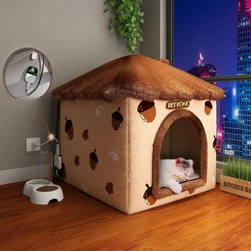 Cat nest anti collapse super large cat house enclosed multi cat villa all season universal dog nest detachable