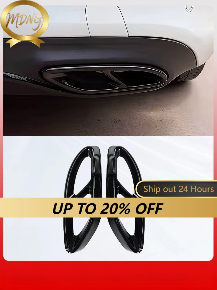 Auto parts for Mercedes-Benz GLC C-class E C207 COUPE 2014-2017 W212 W213 W213 W205 X253 Bright black steel exhaust decor