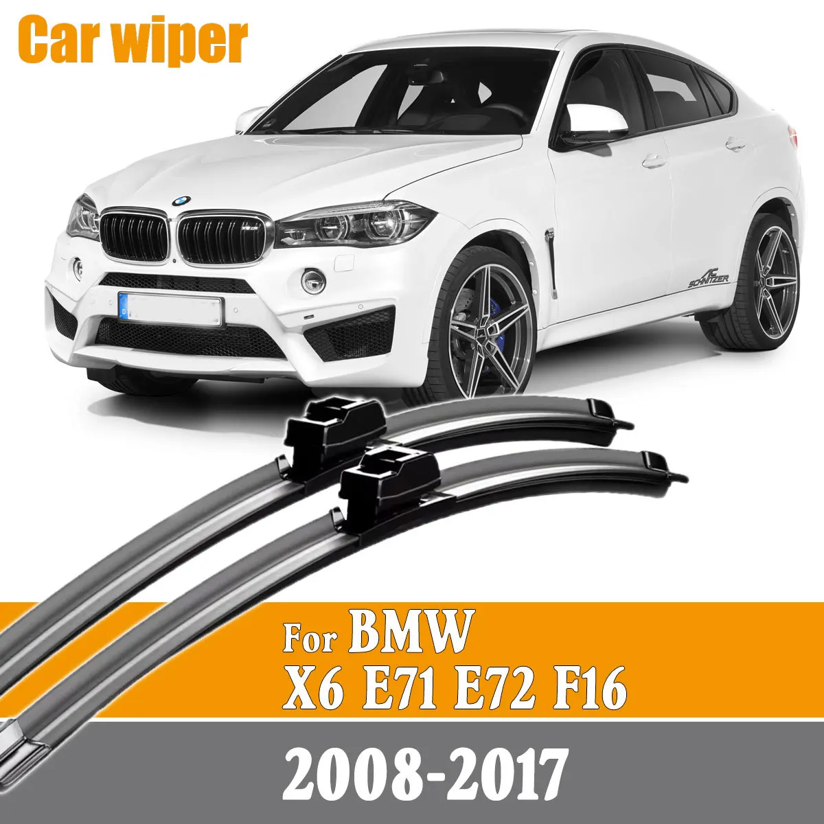 

2PCS Car Front Windshield Wiper Blades For BMW X6 E71 E72 X6 F16 2008-2017 Window Windscreen Windshield