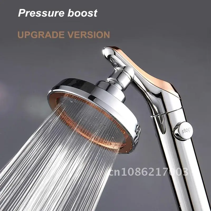 

Bathroom Shower Head Handheld High Pressure Rotating Water Saving Adjustable Stop Button Rain Heads Shower Water