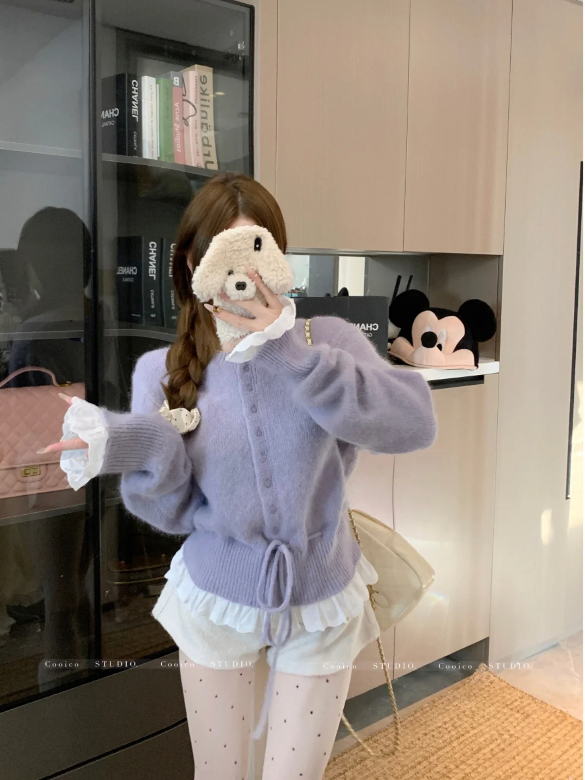 

Свитера Джемперы Кардиганы Женские Хлопковые Женские Матовые Трикотажные Рукава-фонарики Приталенные Французский Стиль Романтический Женский Элегантный Шикарный Сладкий