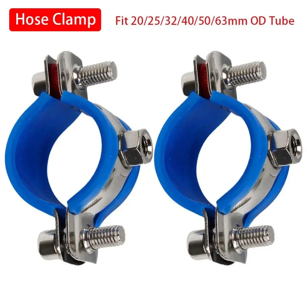 1Pcs Fastener Hardware Round Hose Clamp Pipe Fitting Expansion Screw Suspension Pipe Holder Carbon Steel Rubber