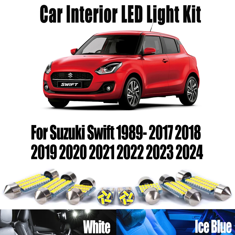 Canbus For Suzuki Swift 1989- 2017 2018 2019 2020 2021 2022 2023 2024 Accessories LED Interior Dome Map Trunk Plate Light Set