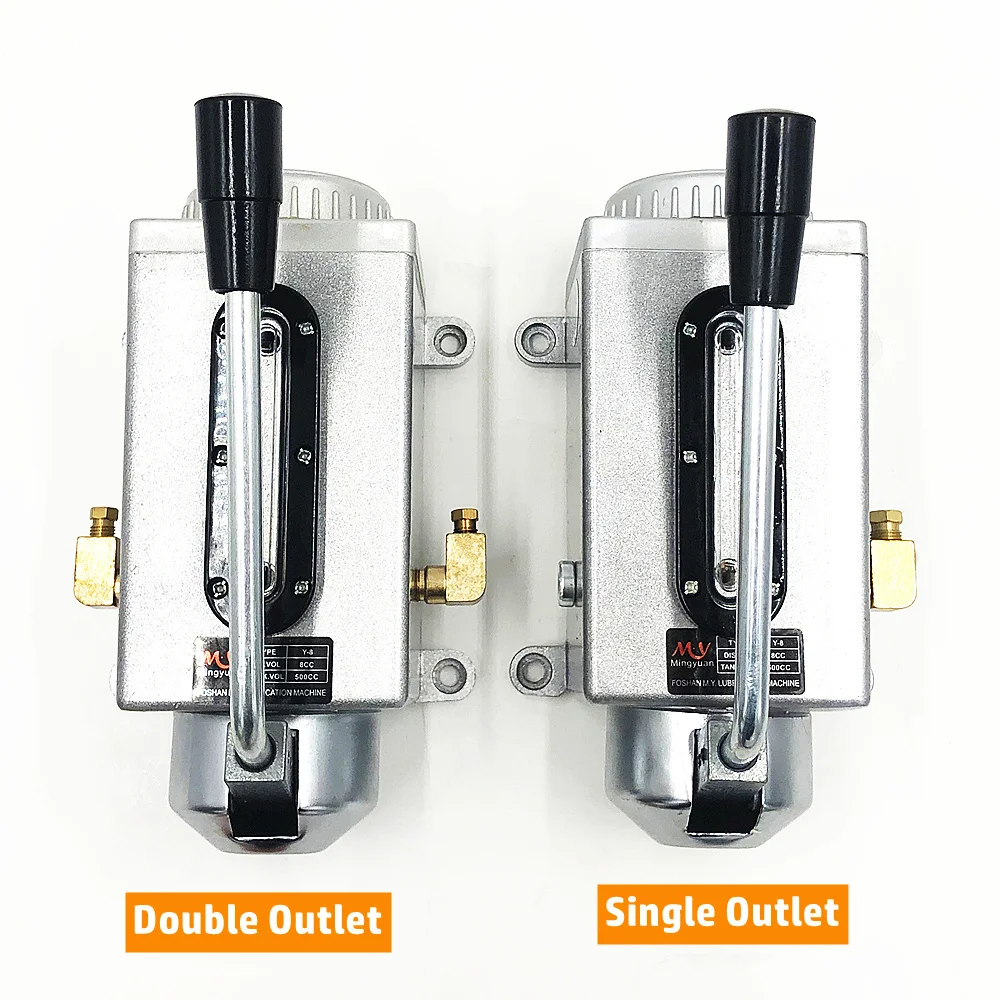 Imagem -06 - Bomba de Óleo Lubrificante Manual da Liga Alumínio y6 Cnc 350cc Único Duplo mm mm Saída Descarga Lubrificante Mão Bomba y6