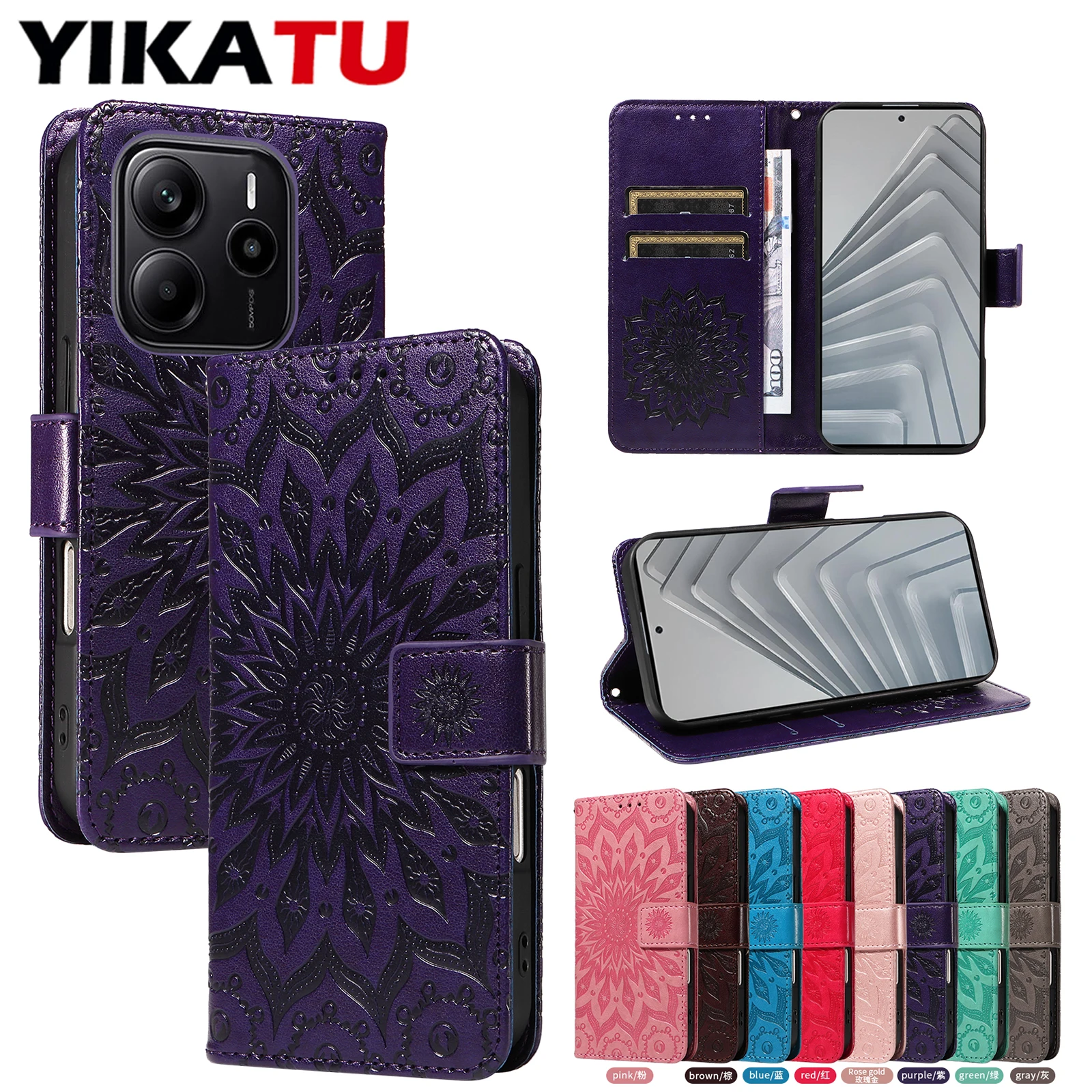 

Wallet Case For Xiaomi Redmi Turbo 4 3 K90 Pro Max 5G K80 K70 Ultra K70E K60 K50 K50i K40 K40S A5 4G A4 A3 A1 Plus Multi Card