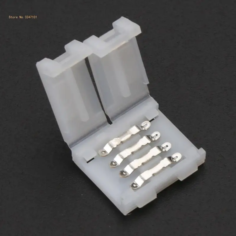 Solderless Clip-on Coupler Connector 4 Pin 10mm For 5050 RGB LED Strip Light Dropship